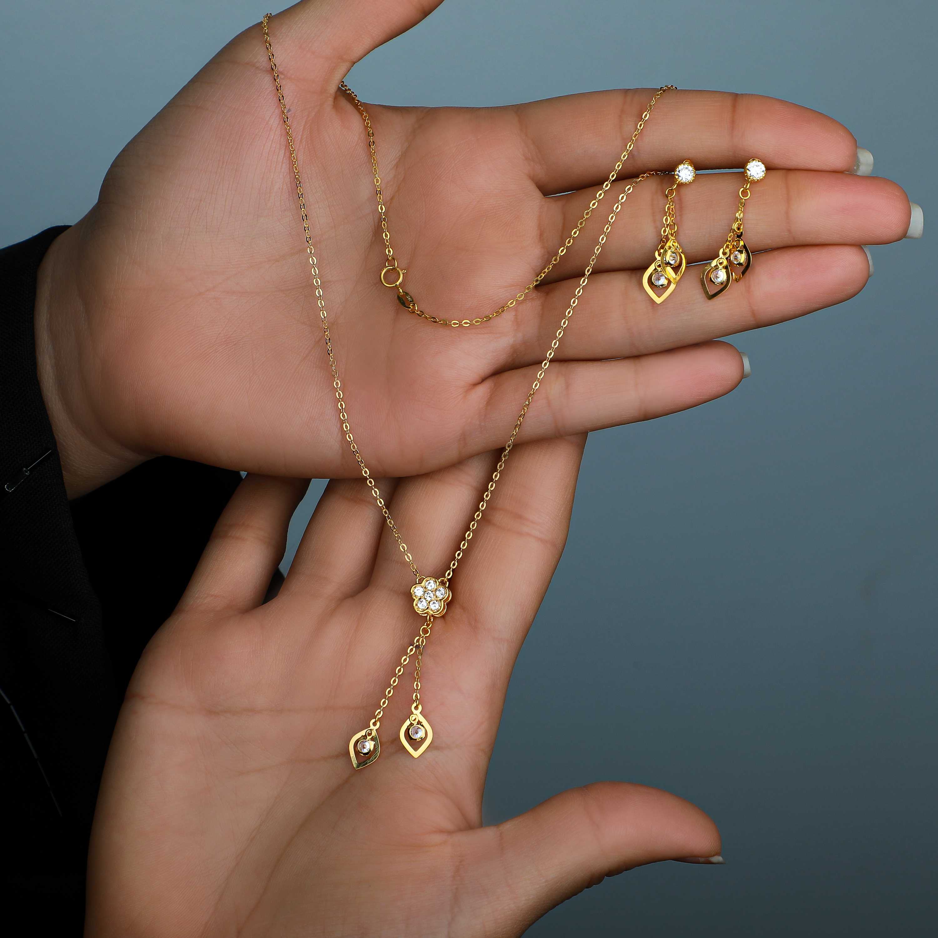 21 karat gold half set, Turkish made - (H-0819)